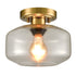 Modern Semi Flush Ceiling Lights Open Glass Drum Shade
